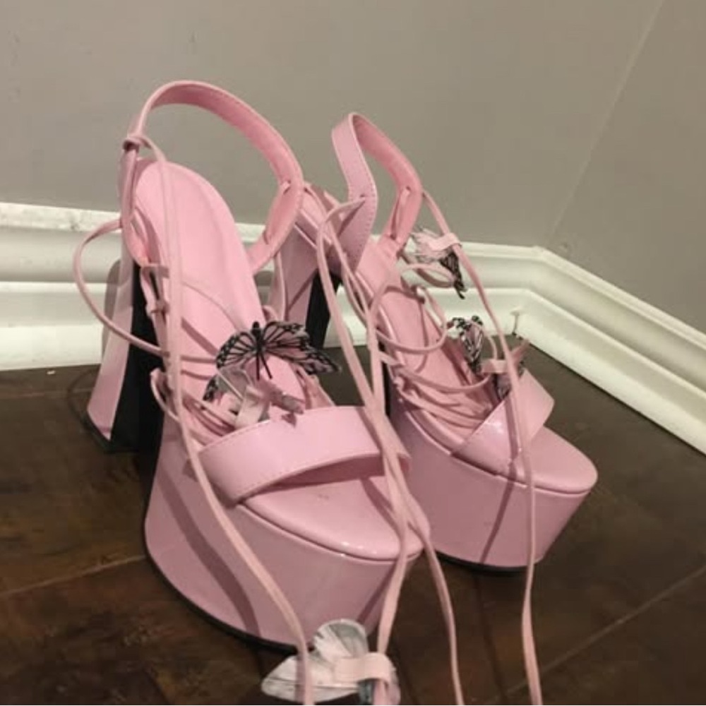 Pink Sugar Pixie Queen Lace Up Heels